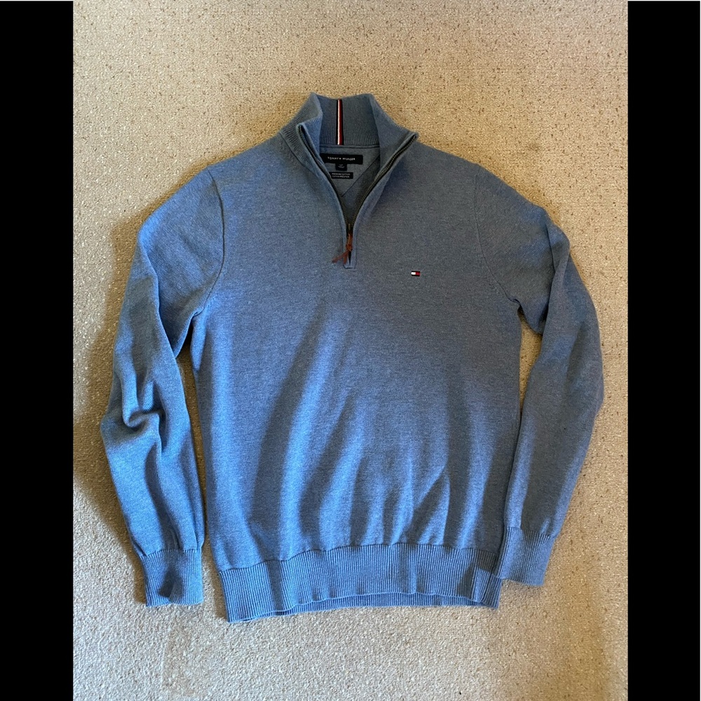 Tommy Hilfiger Quarter Zip Mens Small Blue